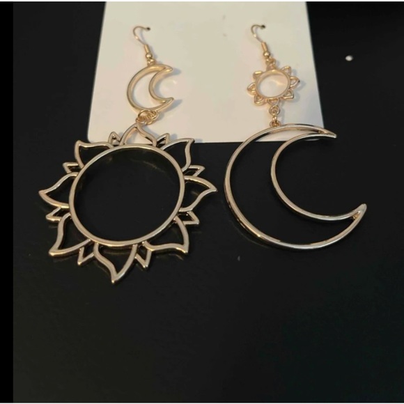 Boho Sun Moon Cut Out Elegant Gold Sliver Black - Picture 3 of 11